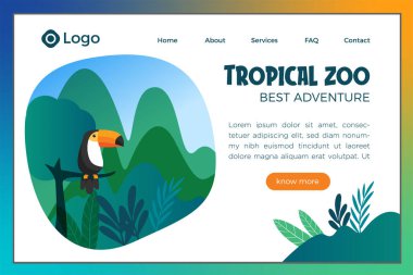Tropik hayvanat bahçesi iniş sayfası tasarımı