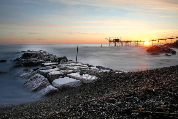 Trabocco Turchino Abruzos Italia — Foto de Stock