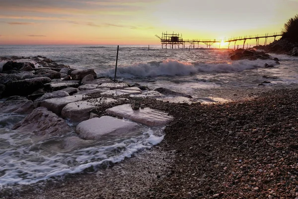 Trabocco Turchino Abruzzo Italië — Stockfoto