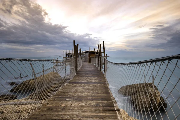 Trabocco Spezza Catena Costa Dei Trabocchi Rocca San Giovanni Abruzzo — Stock Photo, Image