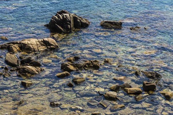 Клифы Кристально Чистой Водой Costa Brava Girona Catalonia Spain — стоковое фото