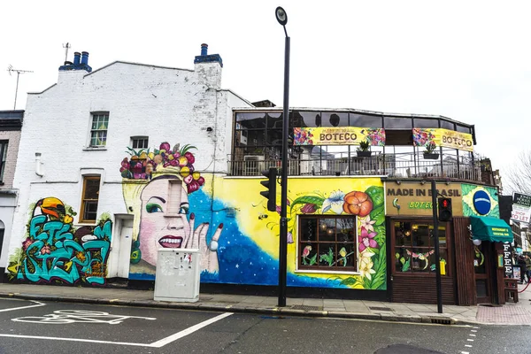 Londres Inglaterra Reino Unido Diciembre 2017 Bar Con Graffiti Una — Foto de Stock