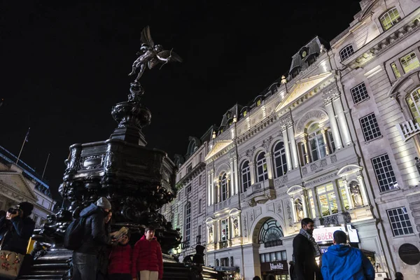 Londres Reino Unido Enero 2018 Piccadilly Circus Por Noche Con — Foto de Stock