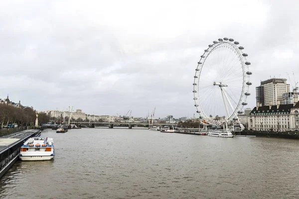 London United Kingdom Januar 2018 Riesenrad Namens London Eye Mit — Stockfoto