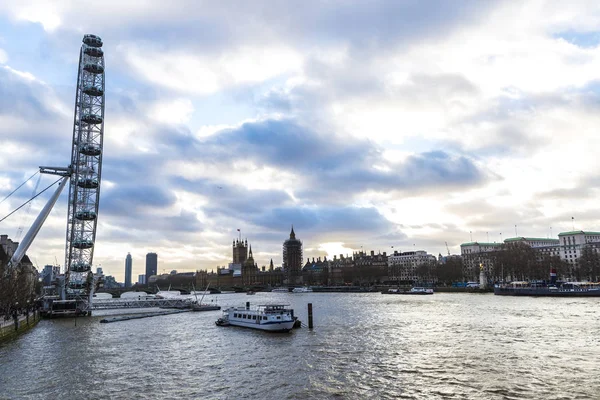 London United Kingdom Januar 2018 Riesenrad Namens London Eye Mit — Stockfoto