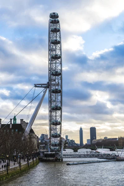 London United Kingdom Januar 2018 Riesenrad Namens London Eye Mit — Stockfoto