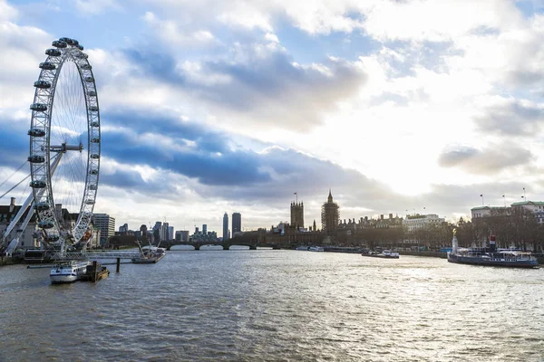 London United Kingdom Januar 2018 Riesenrad Namens London Eye Mit — Stockfoto