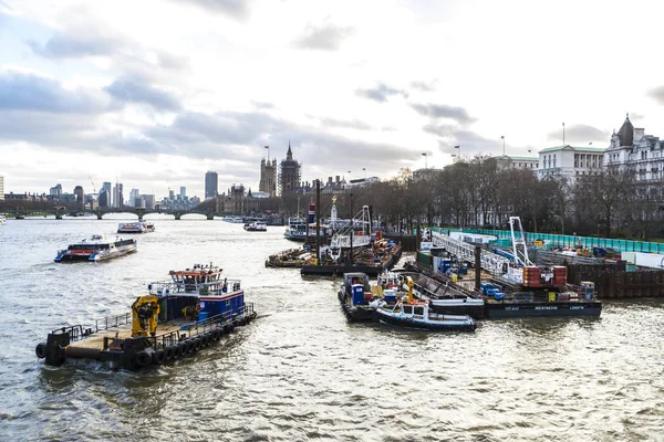 Londres Reino Unido Janeiro 2018 Visão Geral Tamisa Rivaliza Com — Fotografia de Stock