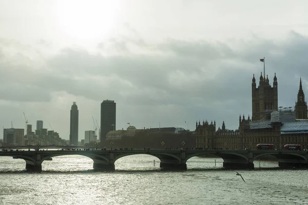 Blick Auf Die Themse Und Den Palast Von Westminster London — Stockfoto