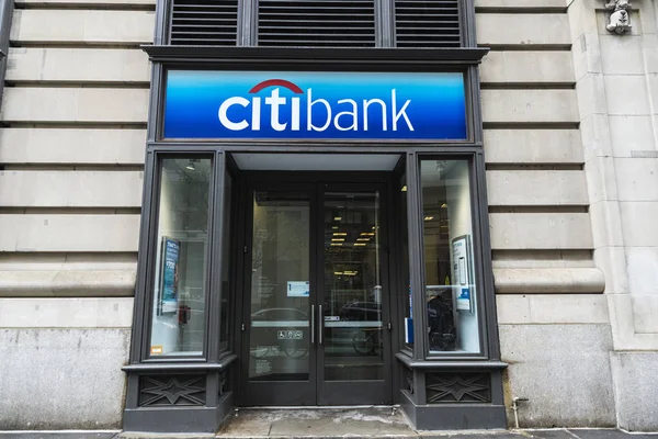 New York City Usa July 2018 Facade Bank Branch Citibank — Stock Photo, Image