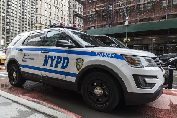 Ciudad Nueva York Estados Unidos Julio 2018 Coche Policía Estacionado — Foto de Stock