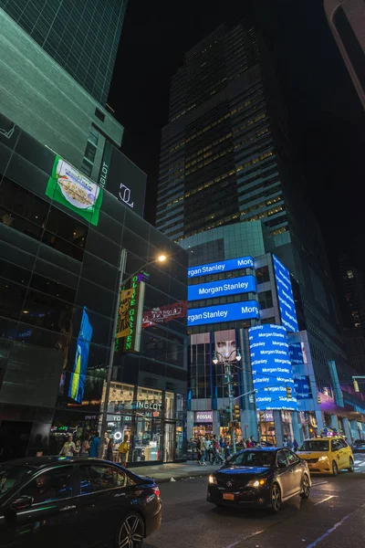 Nova York Eua Julho 2018 Sede Morgan Stanley Noite Broadway — Fotografia de Stock