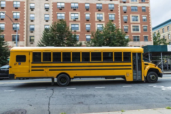 Bus Scolaire Jaune Harlem Manhattan New York Usa — Photo