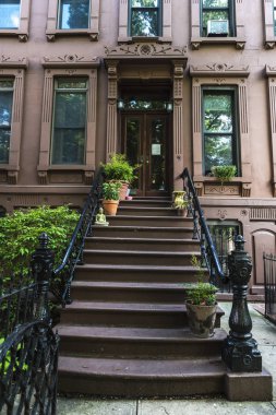 Manhattan, New York City, Amerika Birleşik Devletleri Brooklyn Mahallesi'nde eski tipik evleri