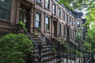 Manhattan, New York City, Amerika Birleşik Devletleri Brooklyn Mahallesi'nde eski tipik evleri