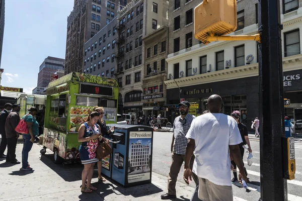 New York États Unis Juillet 2018 Camion Alimentaire Avec Des — Photo