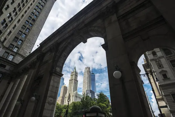 Rascacielos Centre Street City Hall Park Manhattan Nueva York Estados — Foto de Stock