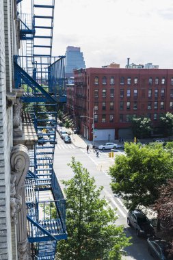 Harlem, New York City, Amerika Birleşik Devletleri bir sokakta genel bakış