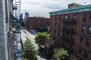 Harlem, New York City, Amerika Birleşik Devletleri bir sokakta genel bakış