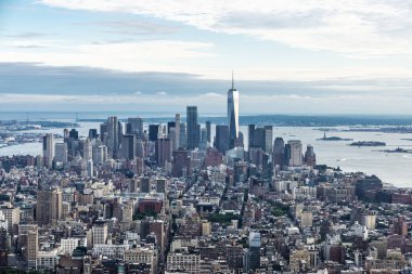 Manhattan 'da gökdelenler silueti, New York, ABD