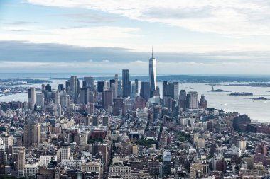 Manhattan 'da gökdelenler silueti, New York, ABD