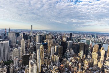 Manhattan 'da gökdelenler silueti, New York, ABD
