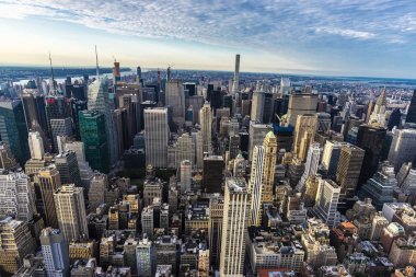 Manhattan 'da gökdelenler silueti, New York, ABD