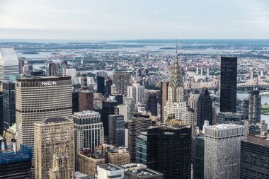 Manhattan 'da gökdelenler silueti, New York, ABD