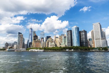 Manhattan 'da gökdelenler silueti, New York, ABD