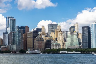 Manhattan 'da gökdelenler silueti, New York, ABD