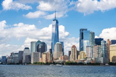 Manhattan 'da gökdelenler silueti, New York, ABD