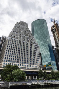 Manhattan 'da gökdelenler silueti, New York, ABD