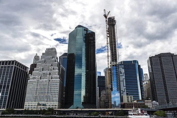 Panorama mrakodrapů na Manhattanu, New York City, USA — Stock fotografie