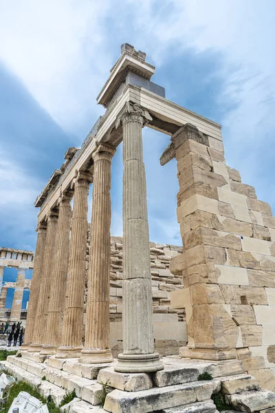 Erechtheion or Erechtheum of the Acropolis of Athens, Greece — Stock Photo, Image