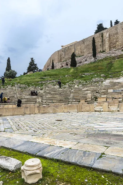 Teatro de Dionisio Eleuthereus en la Acrópolis de Atenas, Gree — Foto de Stock