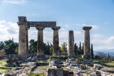 Antik corinth, Yunanistan ın Apollon Tapınağı