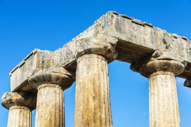 Antik corinth, Yunanistan ın Apollon Tapınağı