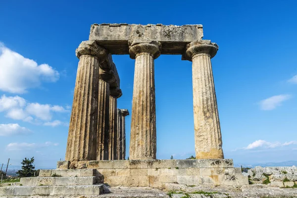 Tempio di Apollo nell'antica Corinto, Grecia — Foto Stock