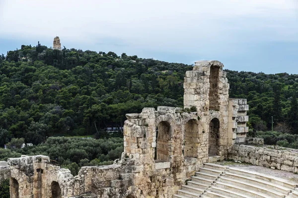 Anfiteatro na Acrópole de Atenas, Grécia — Fotografia de Stock