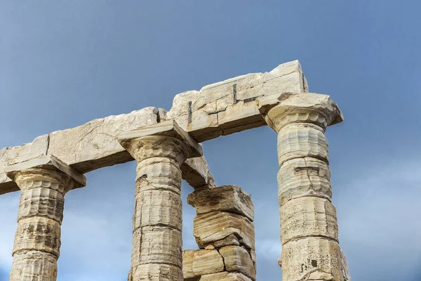 Antico tempio greco di Poseidone a Capo Sounion in Grecia — Foto Stock