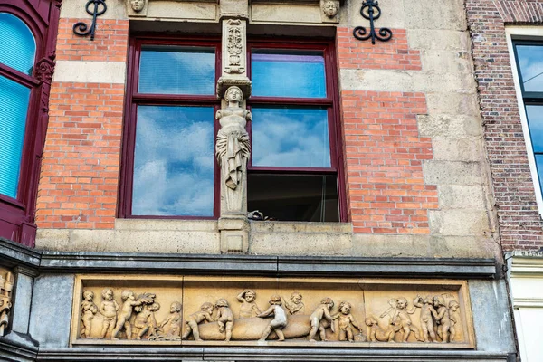 Skulptur Der Fassade Der Keizersgracht 508 Der Altstadt Von Amsterdam — Stockfoto