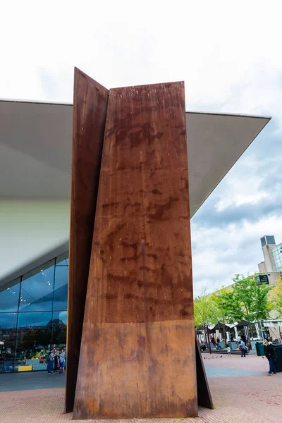 Amsterdam Netherlands September 2018 Facade Van Gogh Museum People Museumplein — Stock Photo, Image