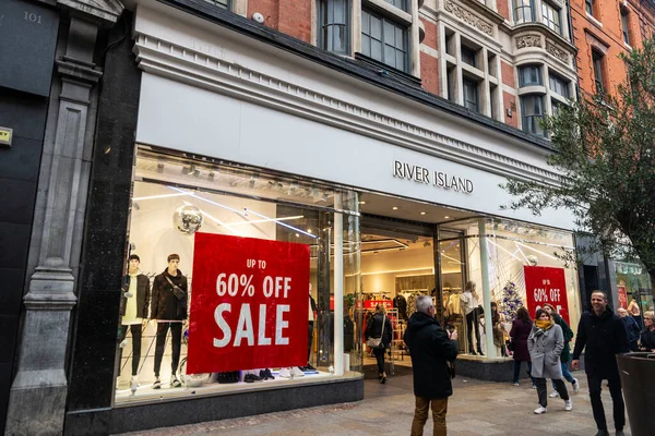 Dublín Irlanda Diciembre 2019 Fachada Una Tienda Ropa River Island —  Fotos de Stock