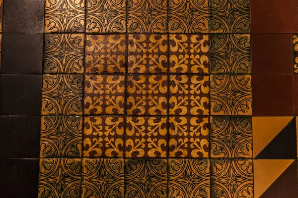 Pavimento Piastrellato Decorato Con Forme Geometriche Simmetriche Fleur Lis All — Foto Stock
