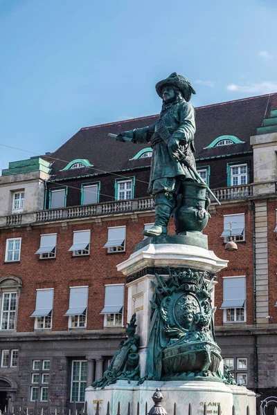 Estatua Bronce Niels Juel Canal Holmen Centro Copenhague Dinamarca — Foto de Stock