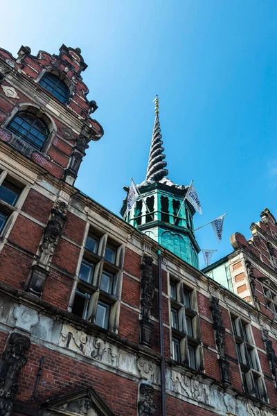 Köpenhamn Danmark Augusti 2019 Fasaden Borsen Eller Borsbygningen Börshuset Med — Stockfoto