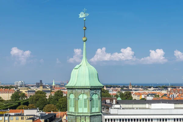 Přehled Kodaně Kostela Trinitatis Kulaté Věže Roundetrn Dánsku — Stock fotografie