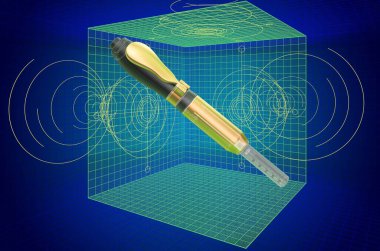 Hyaluronik kalem, görselleştirme 3D kabataslak model, plan. 3B görüntüleme