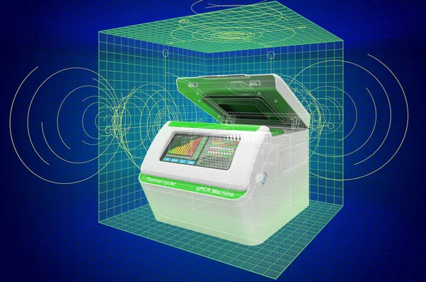 Pcr热循环仪 可视化3D卡德模型 3D渲染 — 图库照片