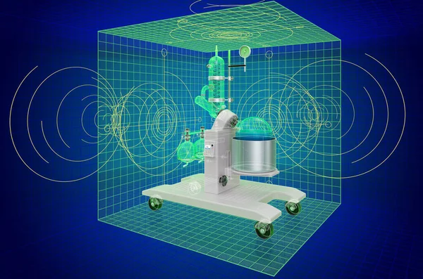 旋转蒸发器 可视化3D卡德模型 3D渲染 — 图库照片